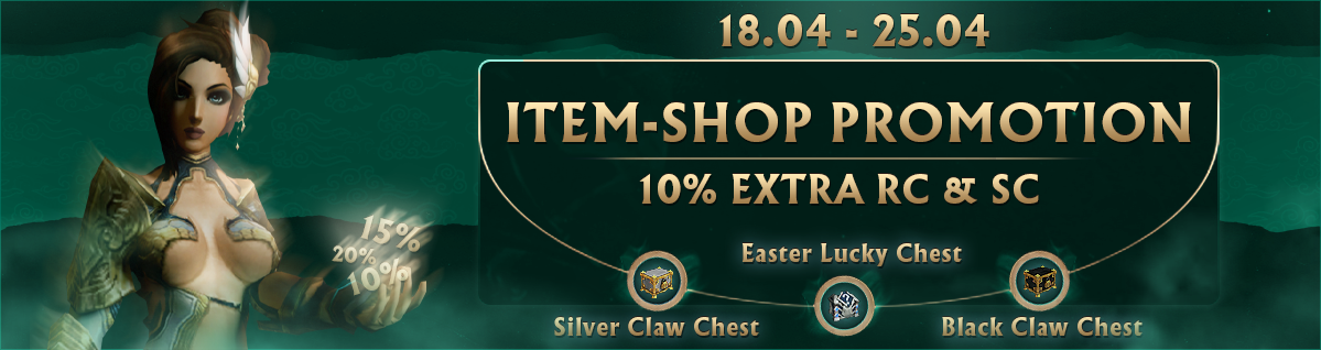 Item-Shop Promotion +10% extra RC & SC (18.04 - 25.04)